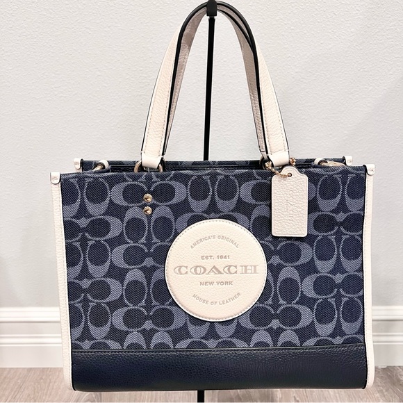 Coach Dempsey Carryall In Signature Jacquard With Patch Tote Bag Crossbody - Picture 1 of 8